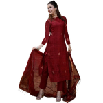 Pure Cotton Maroon Kurta Pant Set with Dupatta for Women | 3 Piece Gold Hand Block Printed Suit Set | Cotton Kurta Set for Women | Festive Kurti Set