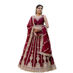 Art Silk Embroidery Sequence Work Lehenga Choli Unstitch Blouse With Dupatta For Women