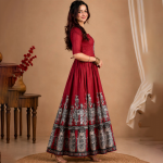 Ethnic Motifs Printed Cotton Maxi Dress