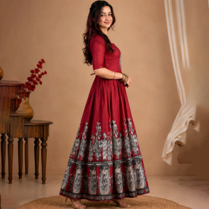 Ethnic Motifs Printed Cotton Maxi Dress