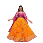 Traditional Kota Doria Lehenga Choli for Women | Heavy Aari Work Ghagra Choli