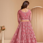 Women's Semi Stitched satin blend Lehenga Choli with Embroidered Pattern Unstitched Blouse and Dupatta Set | Women's Lehenga Cholis