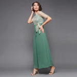 Women's Self Design Cut-Out Georgette Jumpsuit