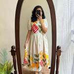 Women's Pure Cotton Maxi Midi Dress Western Dress for Women Elegant Floral Printed Long Dresses | Soft & Breathable Fabric | Casual Trending Dress fo
