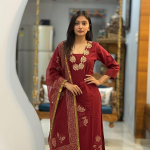 Designer Women's Rayon Viscose Straight fit Printed Embroidered Kurta with Pant & Dupatta | Ethnic Kurta Set for Women | Daily, Office & Festive Tradi
