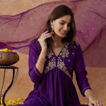 Rayon Women's Embroidered Alia Cut Kurta With Pant And Dupatta Set