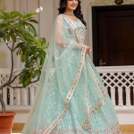 Women's Georgette Embroidery Sequence Work Lehenga Choli with Dupatta For Women Semi-Stitch