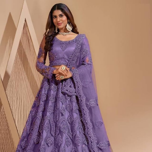 women lehenga choli | net febric lehnega choli and dupatta | Round Neck Ethnic Outfit