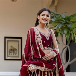 Art Silk Embroidery Sequence Work Lehenga Choli Unstitch Blouse With Dupatta For Women